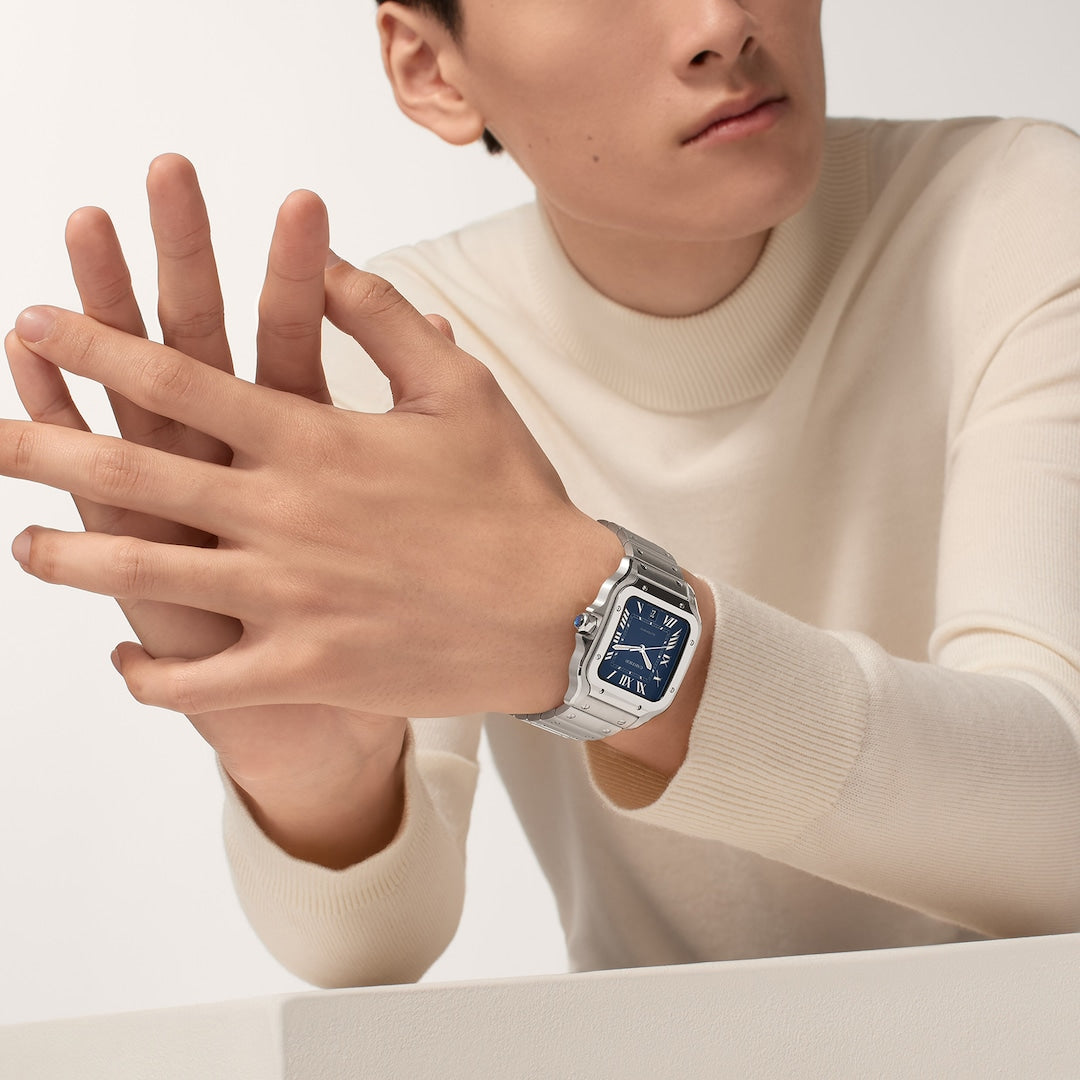 Cartier Santos Large Cadran Bleu