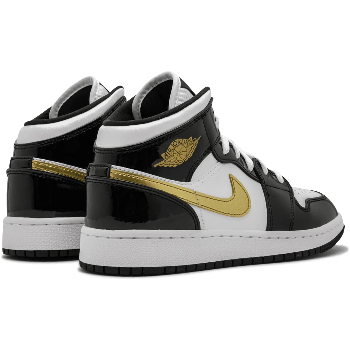 Air Jordan 1 Mid « Cuir verni noir et or »