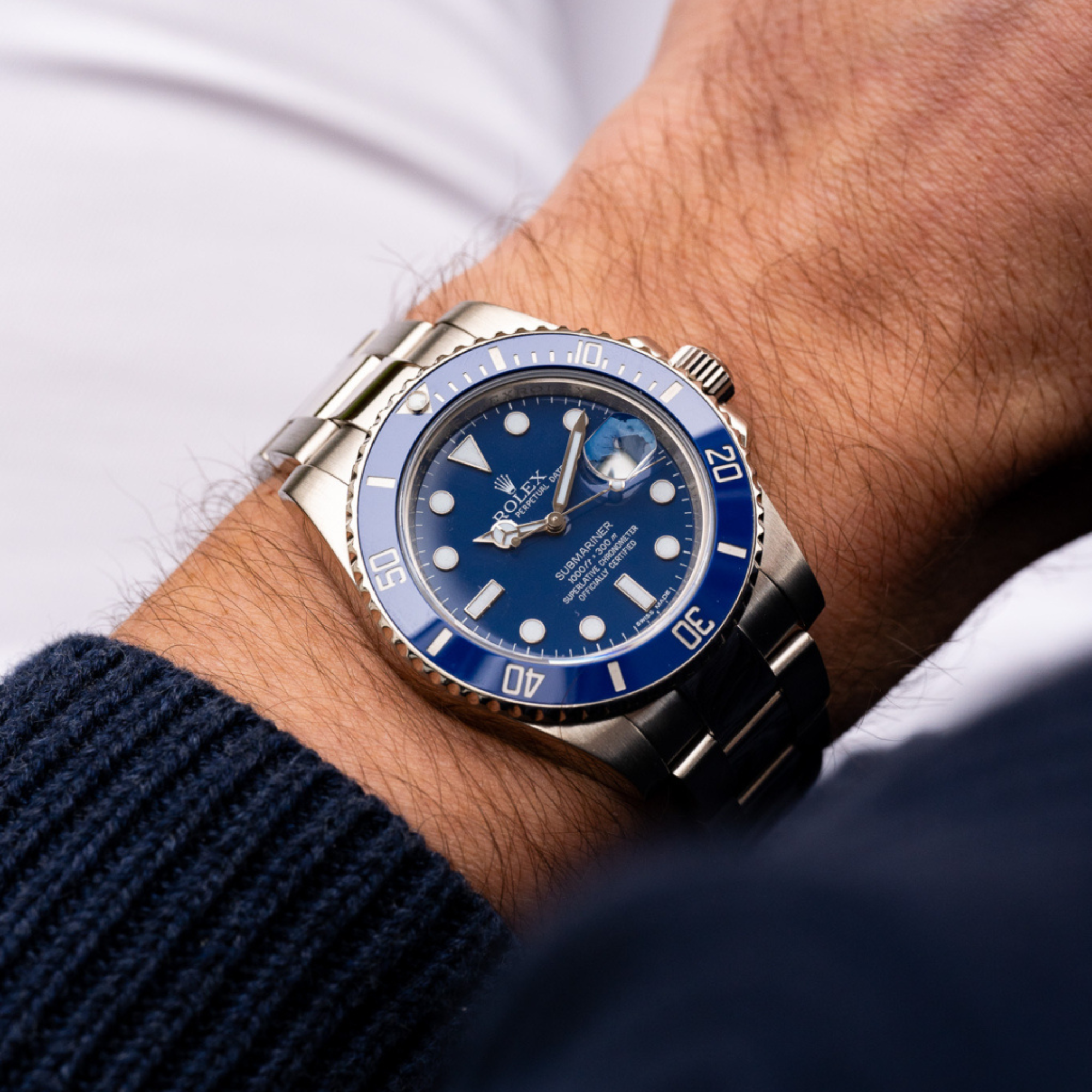 Rolex Submariner ‘Smurf’ White Gold Oyster Bracelet