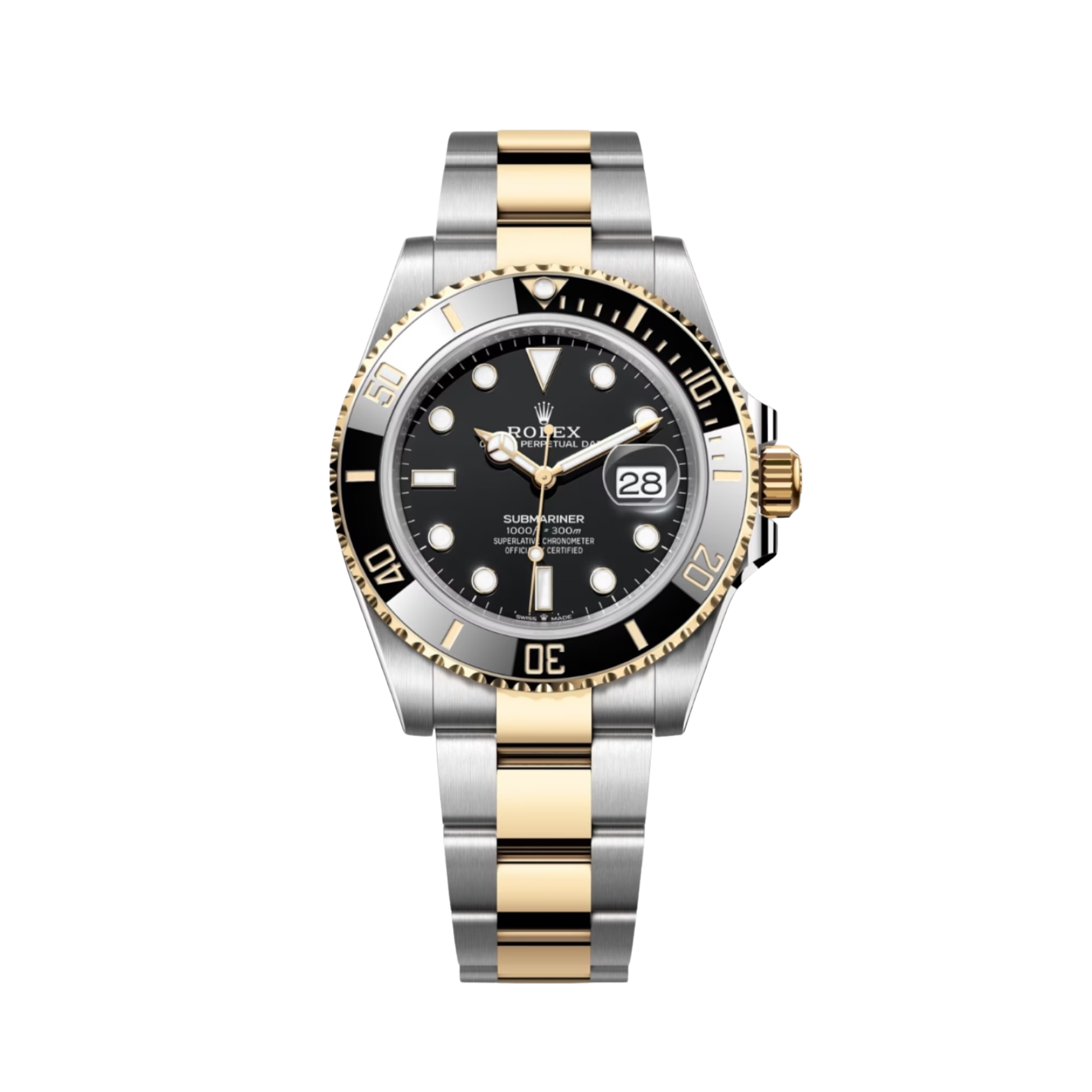 Rolex Submariner , Bi-metal Oyster, black Dial