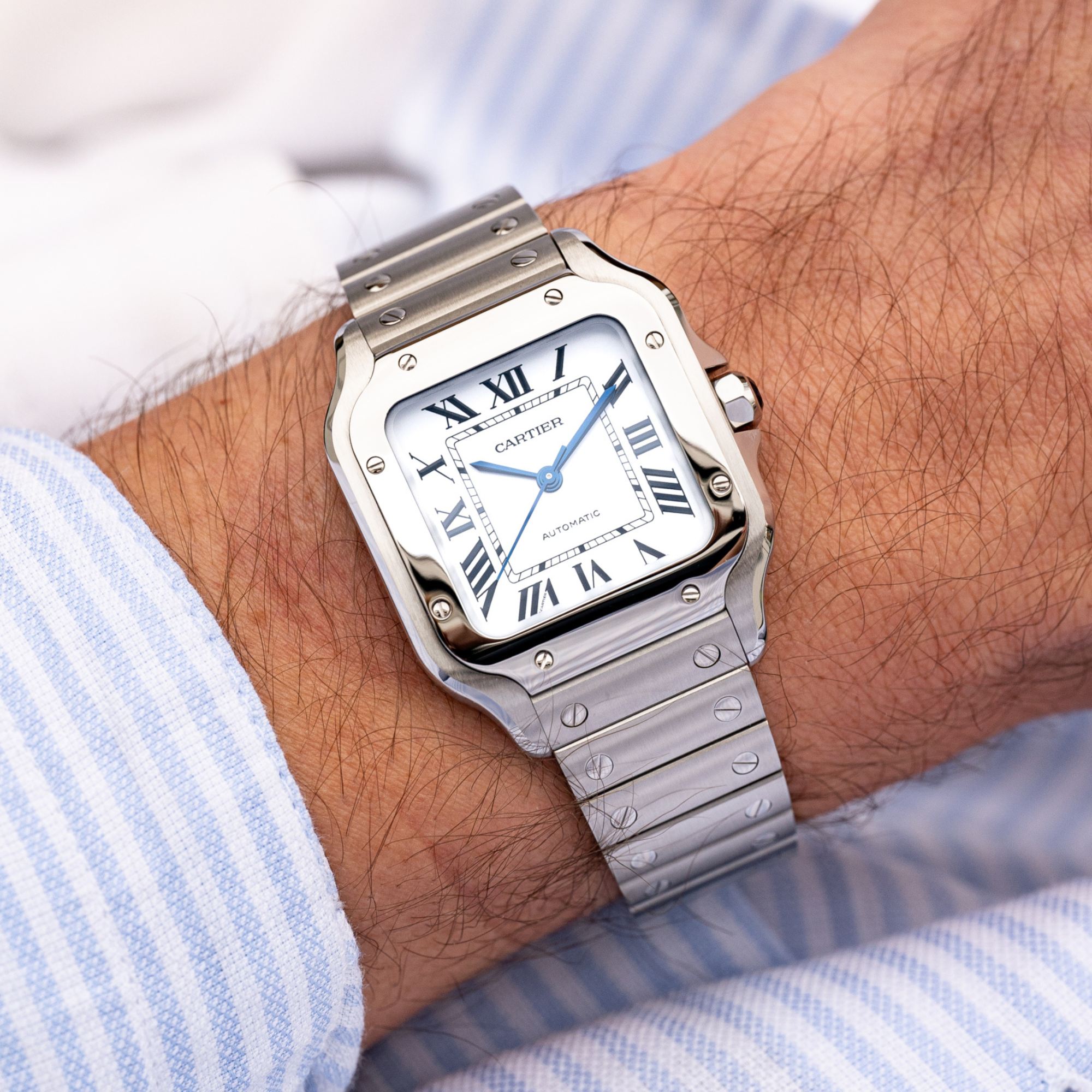 Cartier Santos Large White Dial
