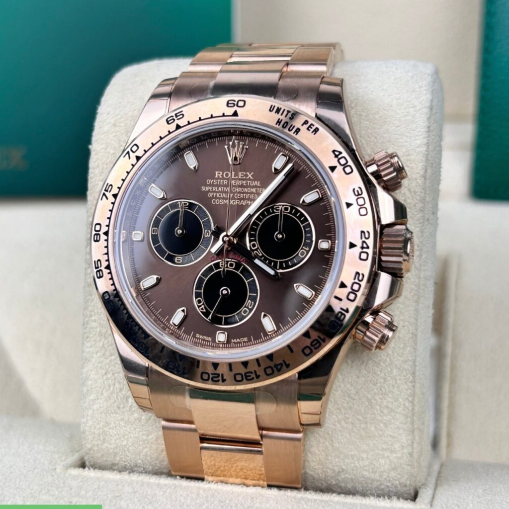 Rolex Daytona – Rose Gold Chocolate Baton Dial –