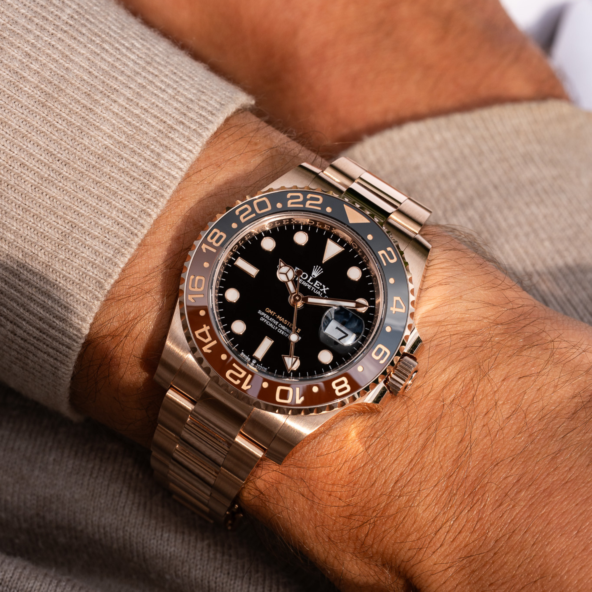 Rolex GMT-Master II –  Root Beer Full Rose Gold –