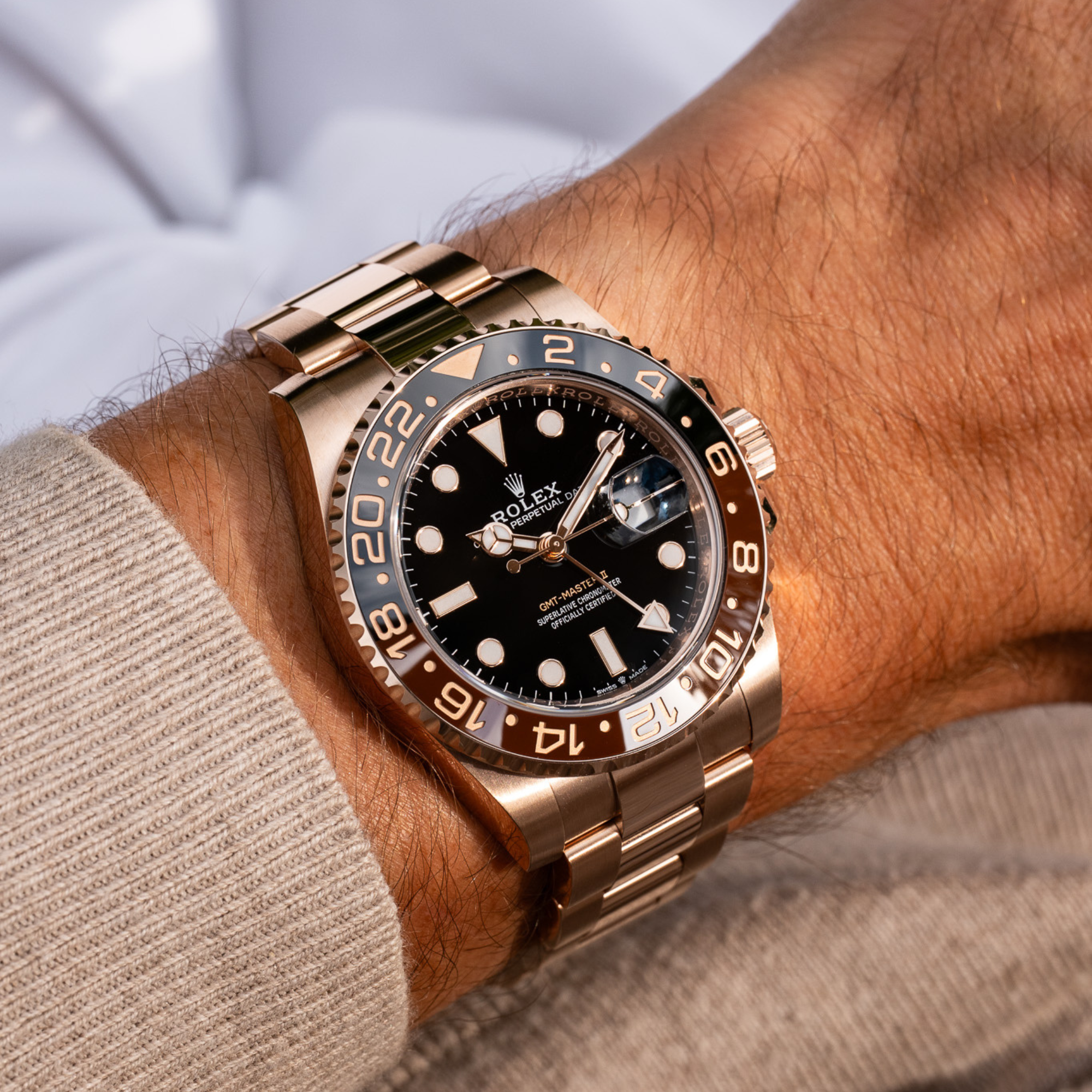 Rolex GMT-Master II –  Root Beer Full Rose Gold –