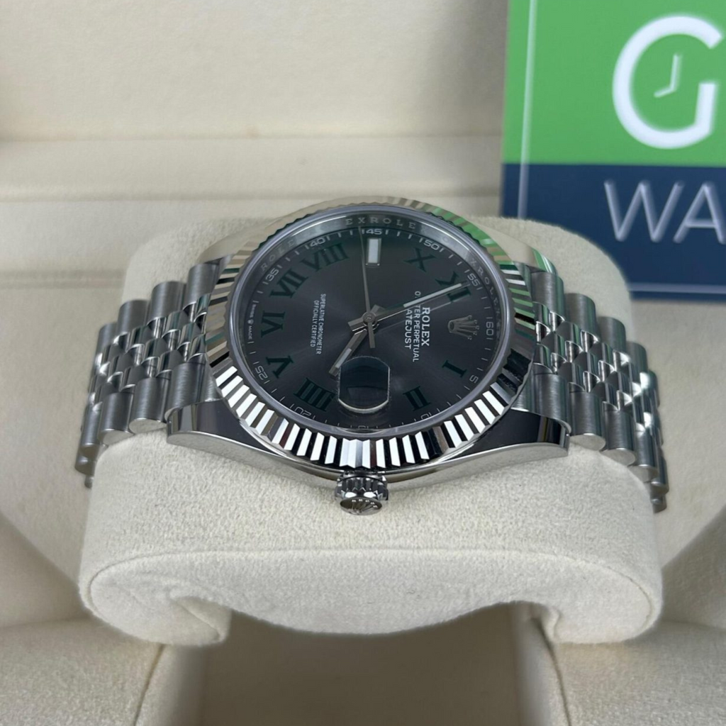 Rolex Datejust Wimbledon Dial Fluted Bezel Jubilee Bracelet