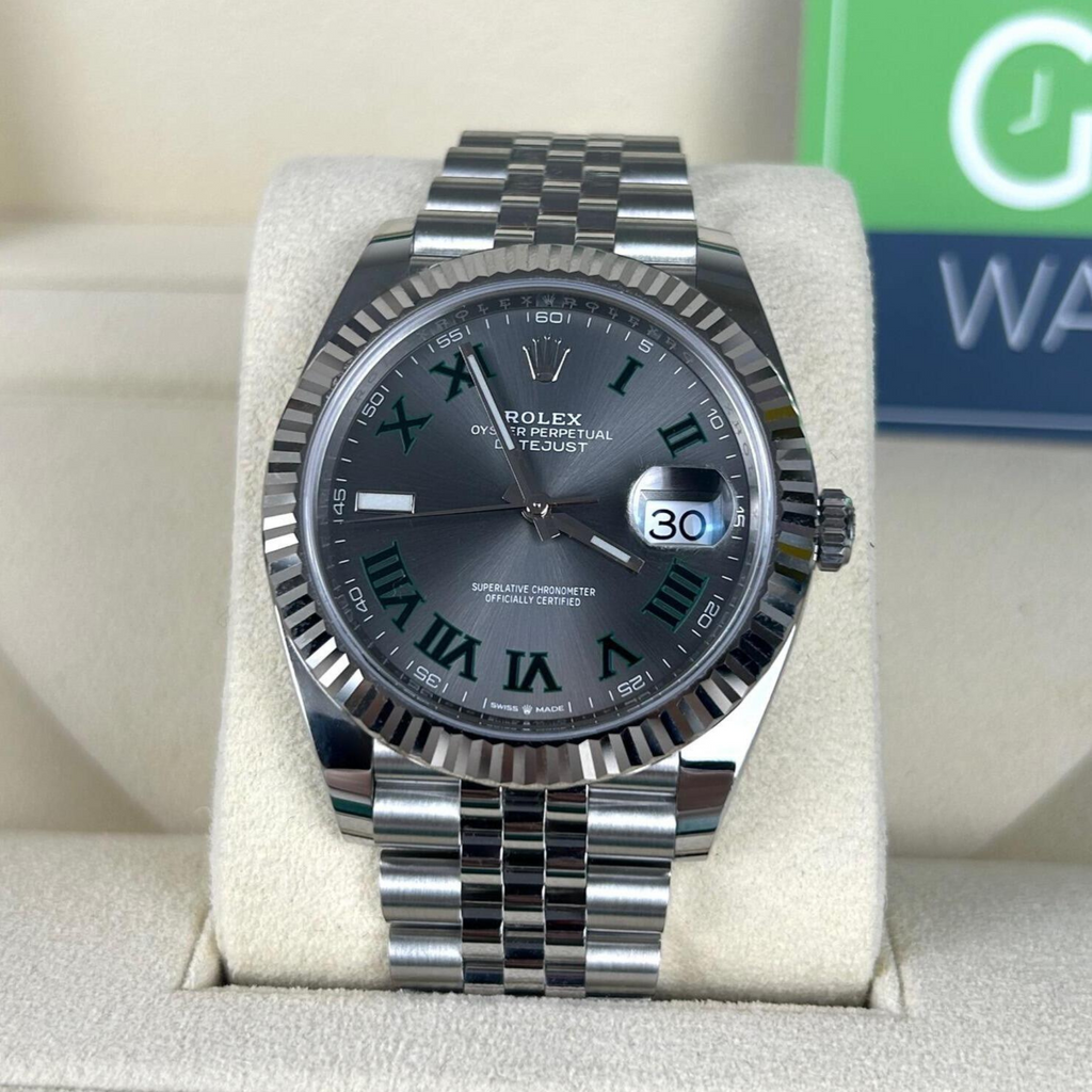 Rolex Datejust Wimbledon Dial Fluted Bezel Jubilee Bracelet