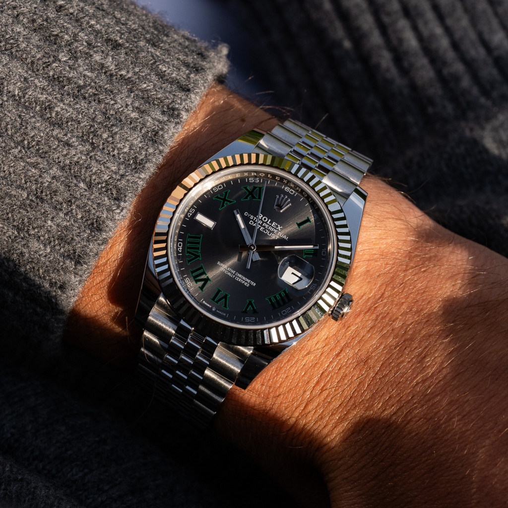 Rolex Datejust Wimbledon Dial Fluted Bezel Jubilee Bracelet