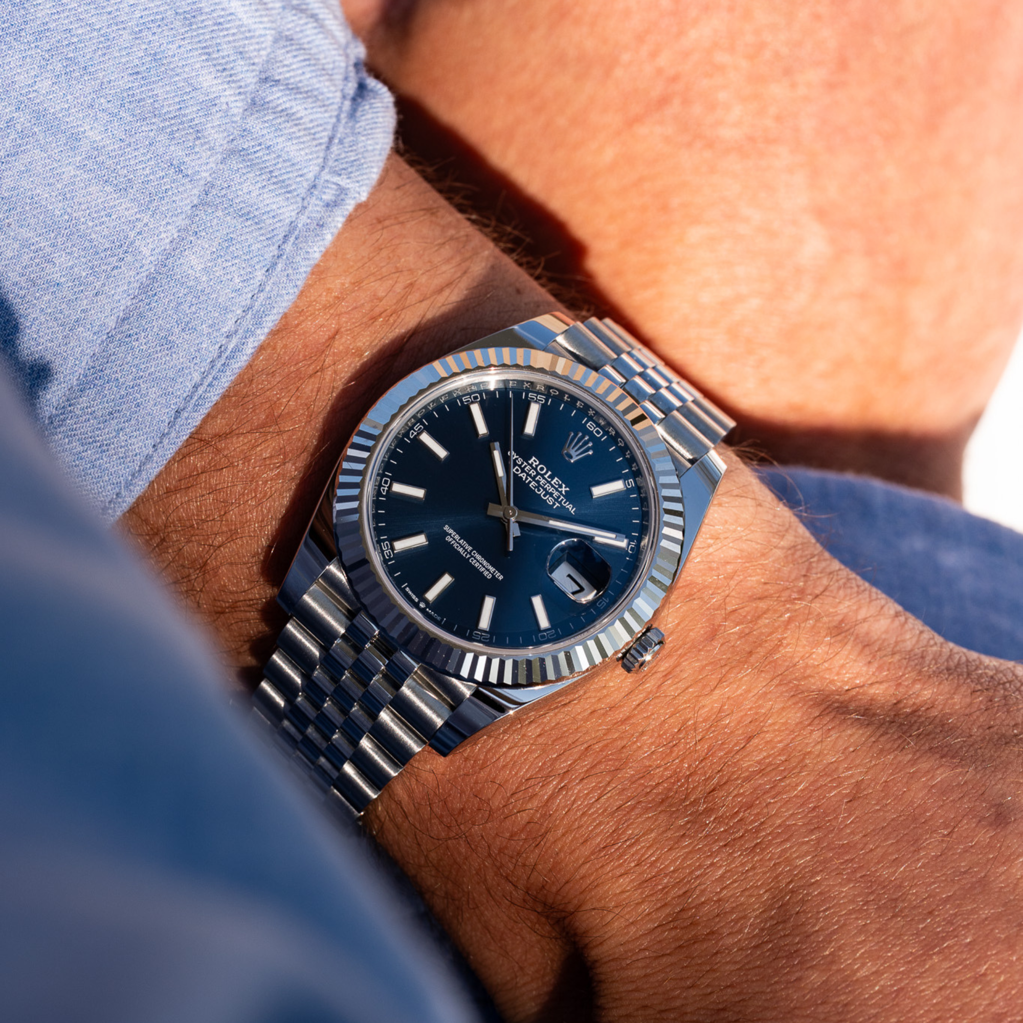 Rolex Datejust Fluted Bezel, Jubilee Bracelet, Blue