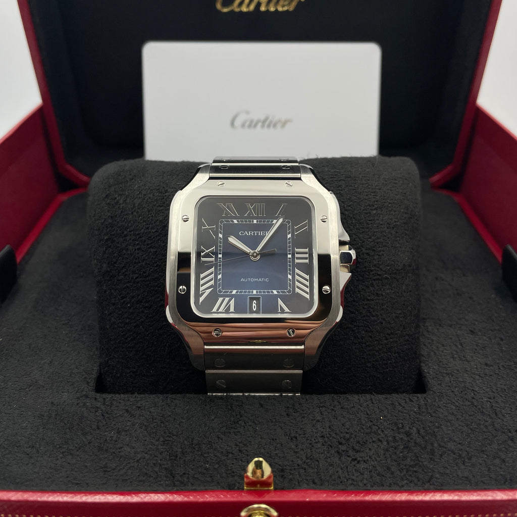 Cartier Santos Large Cadran Bleu