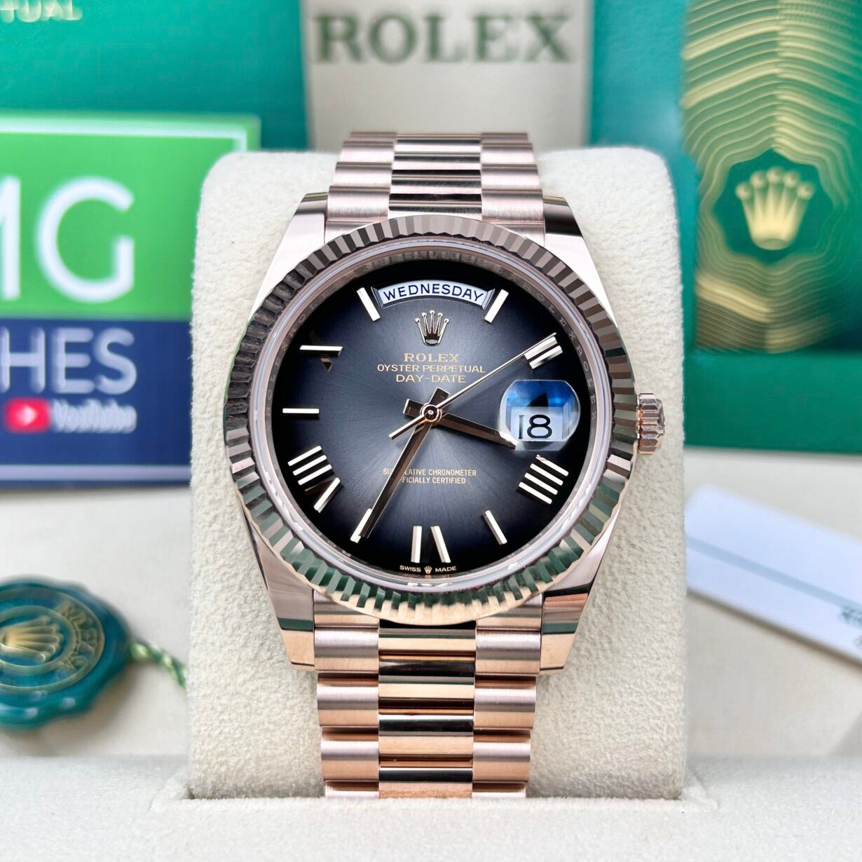 Rolex Day-Date – Rose Gold – Slate Ombre Dial –