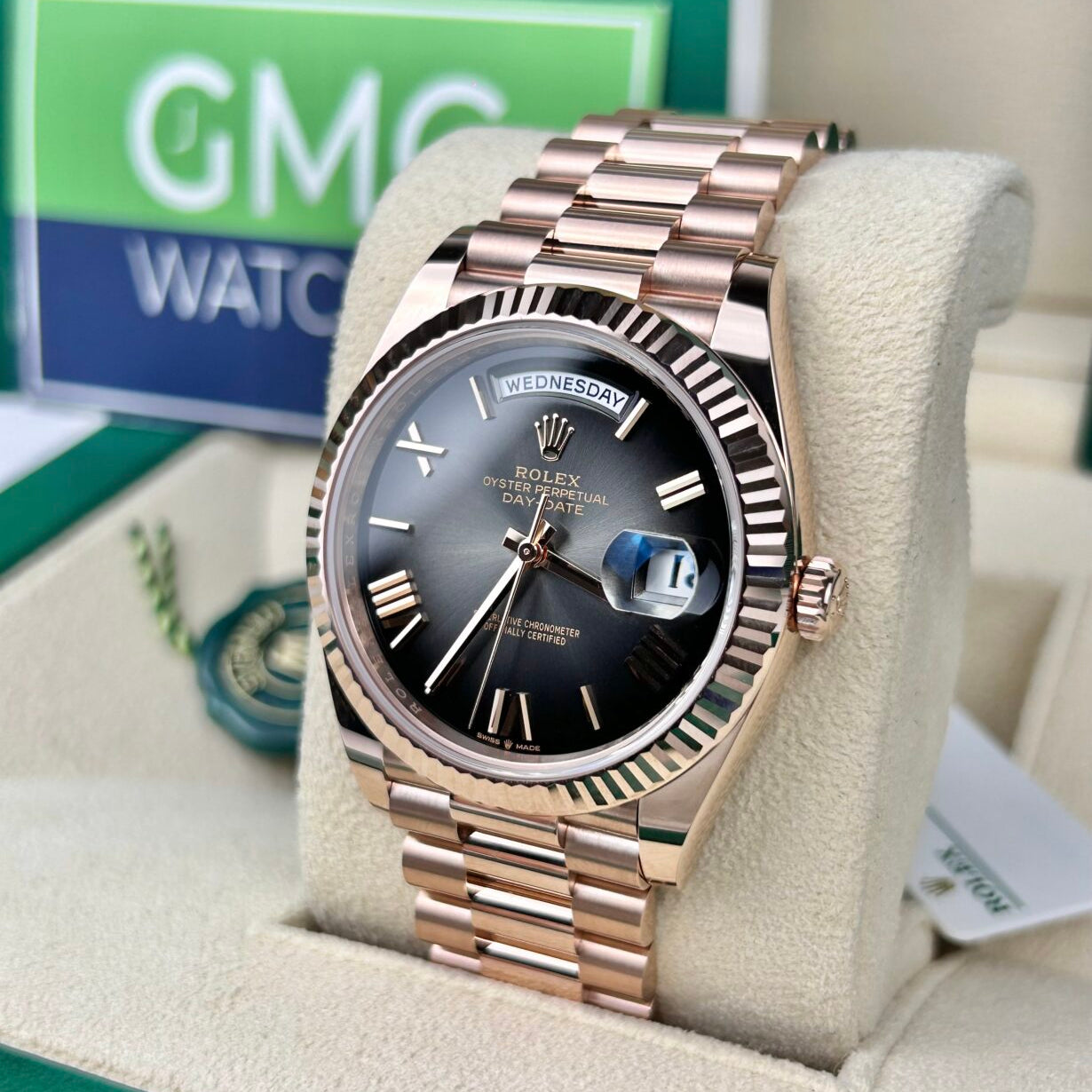 Rolex Day-Date – Rose Gold – Slate Ombre Dial –