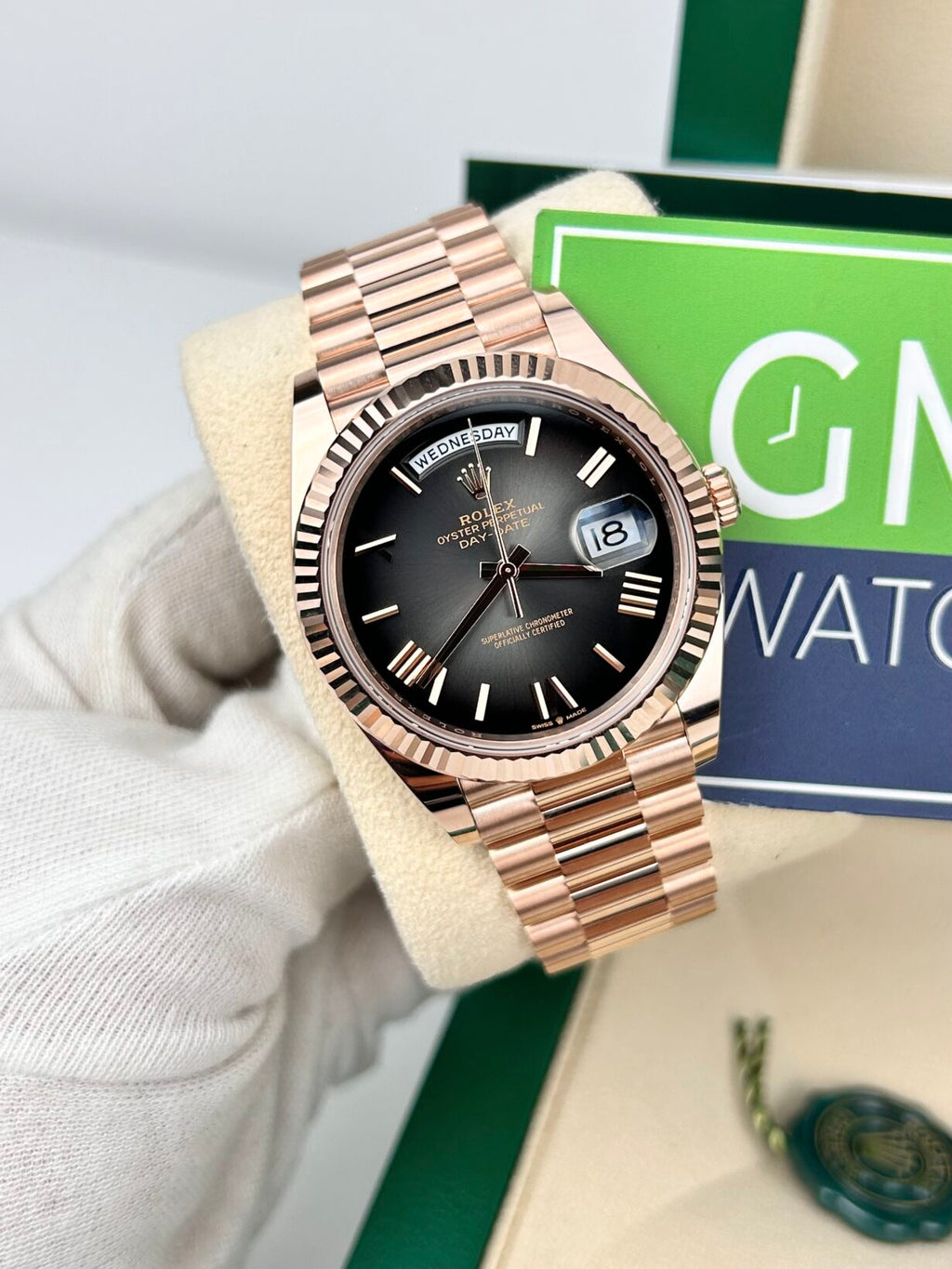 Rolex Day-Date – Rose Gold – Slate Ombre Dial –