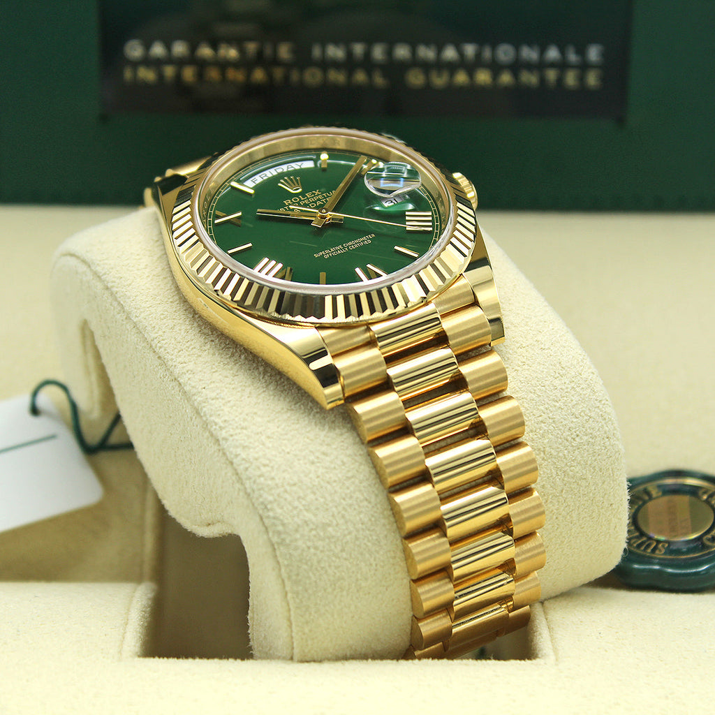 Rolex Day-Date 40 228238 (Green Roman Numeral Dial)