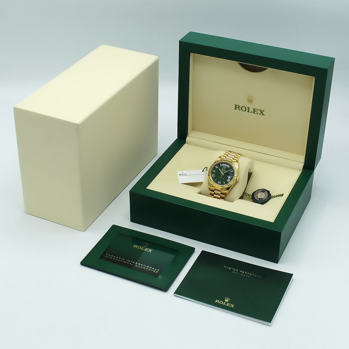 Rolex Day-Date 40 228238 (Green Roman Numeral Dial)