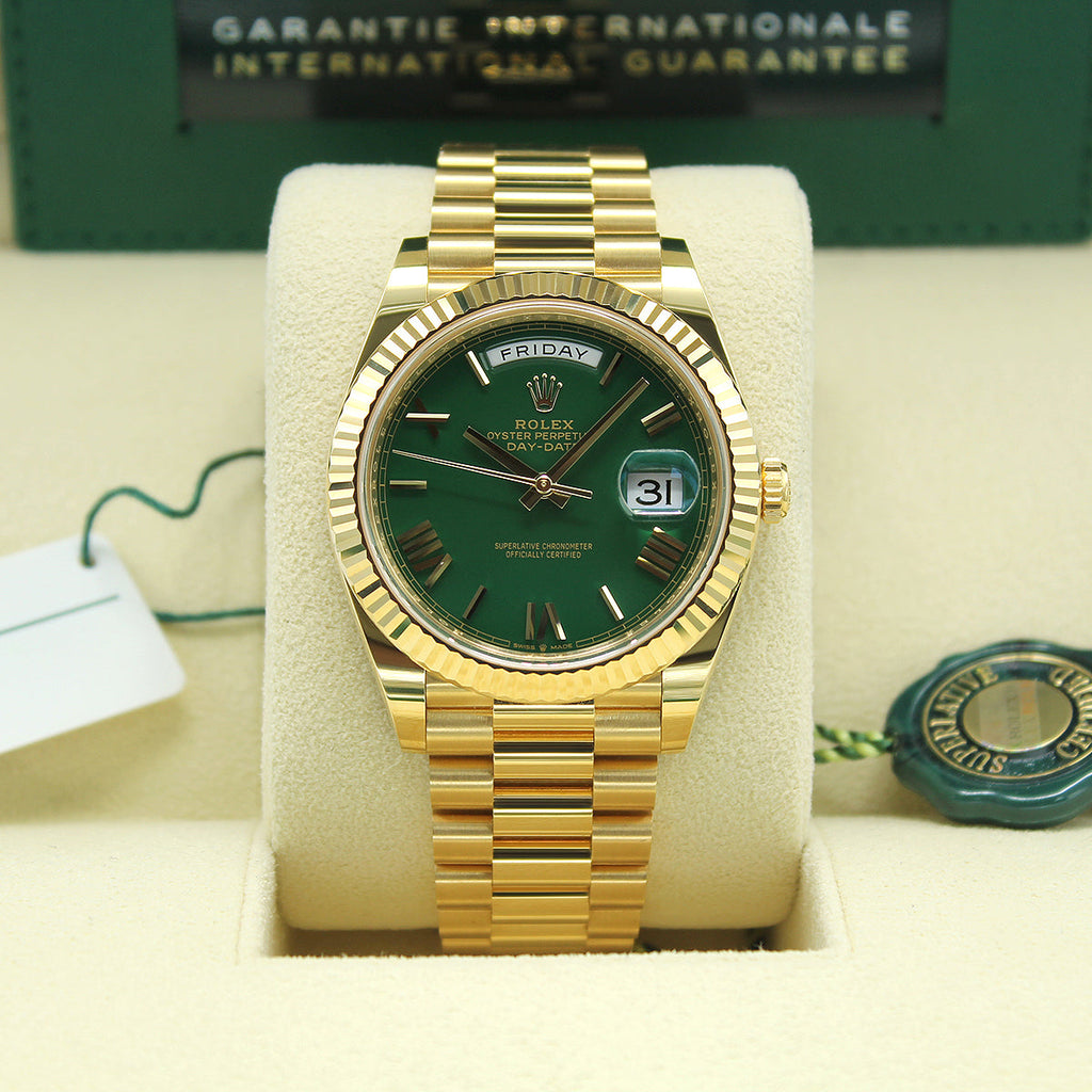 Rolex Day-Date 40 228238 (Green Roman Numeral Dial)