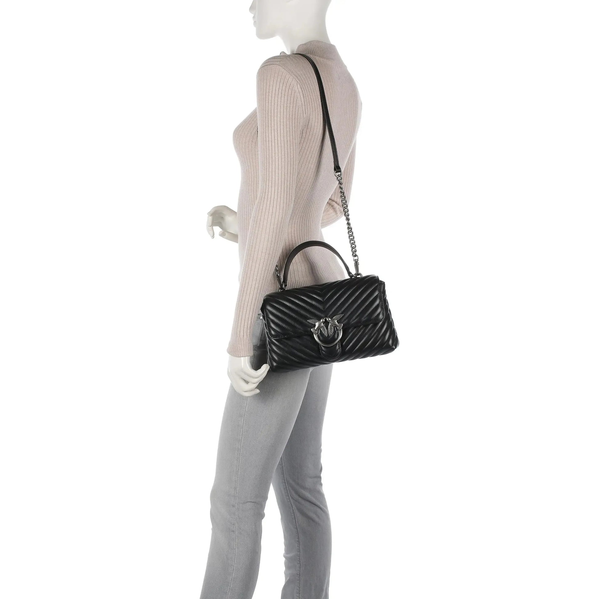 Sac Pinko - CLASSIC LADY LOVE BAG PUFF CHEVRON - Vogue Maroc – Boutique digitale de mode de luxe