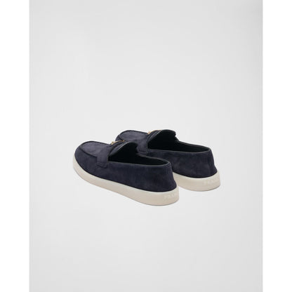 Prada - mocassins à plaque logo - Bleu - Vogue Maroc – Boutique digitale de mode de luxe