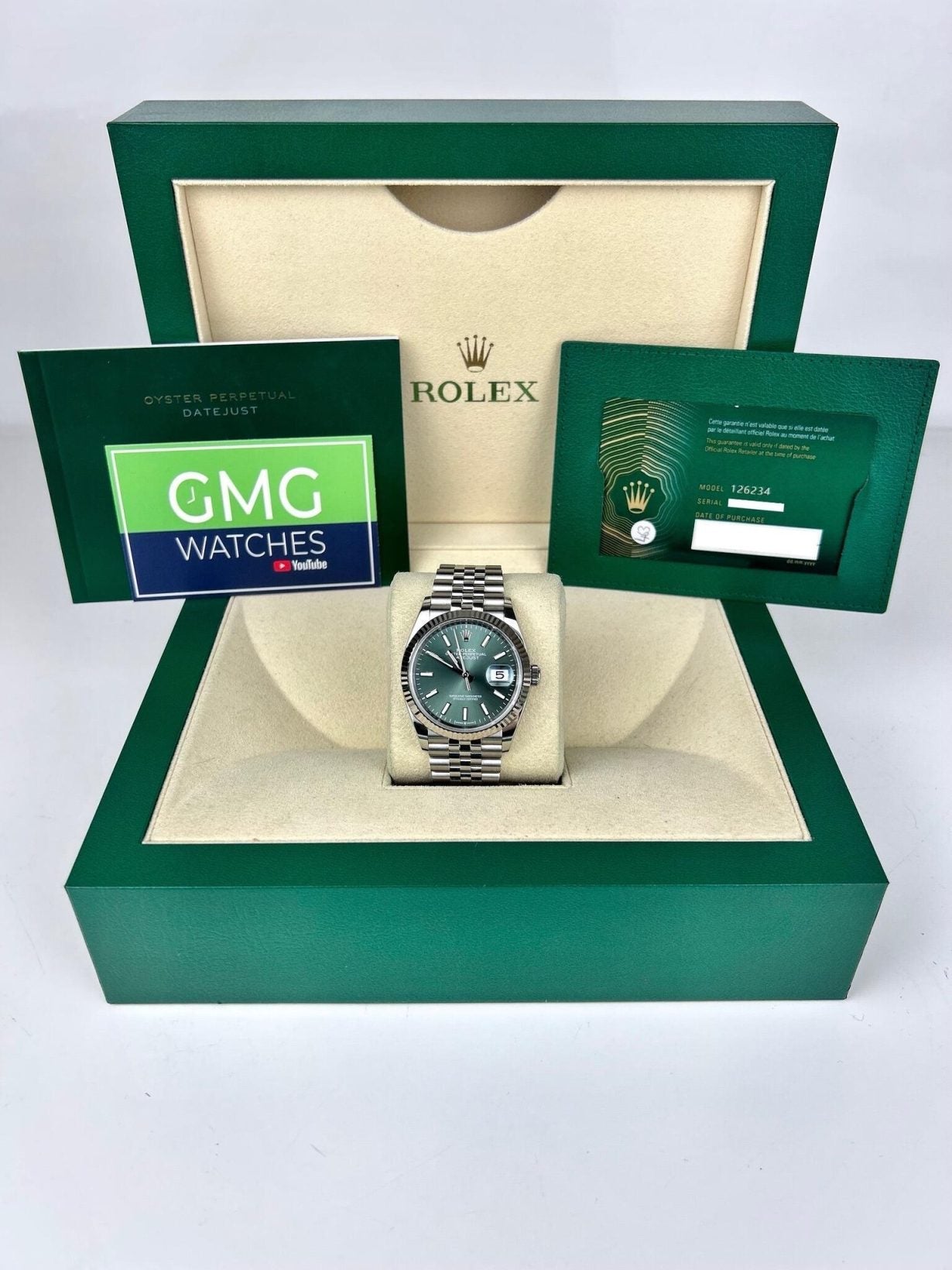 Rolex Datejust Fluted Bezel Jubilee Bracelet Green Dial –