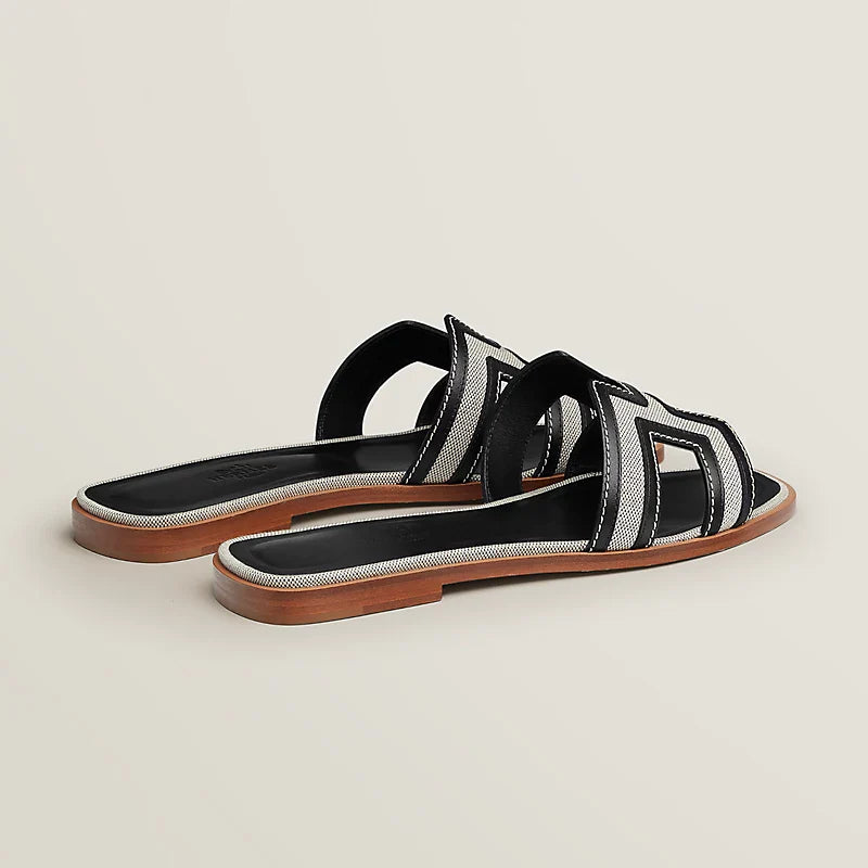 Sandales oran-prunoir / noir - Vogue Maroc – Boutique digitale de mode de luxe