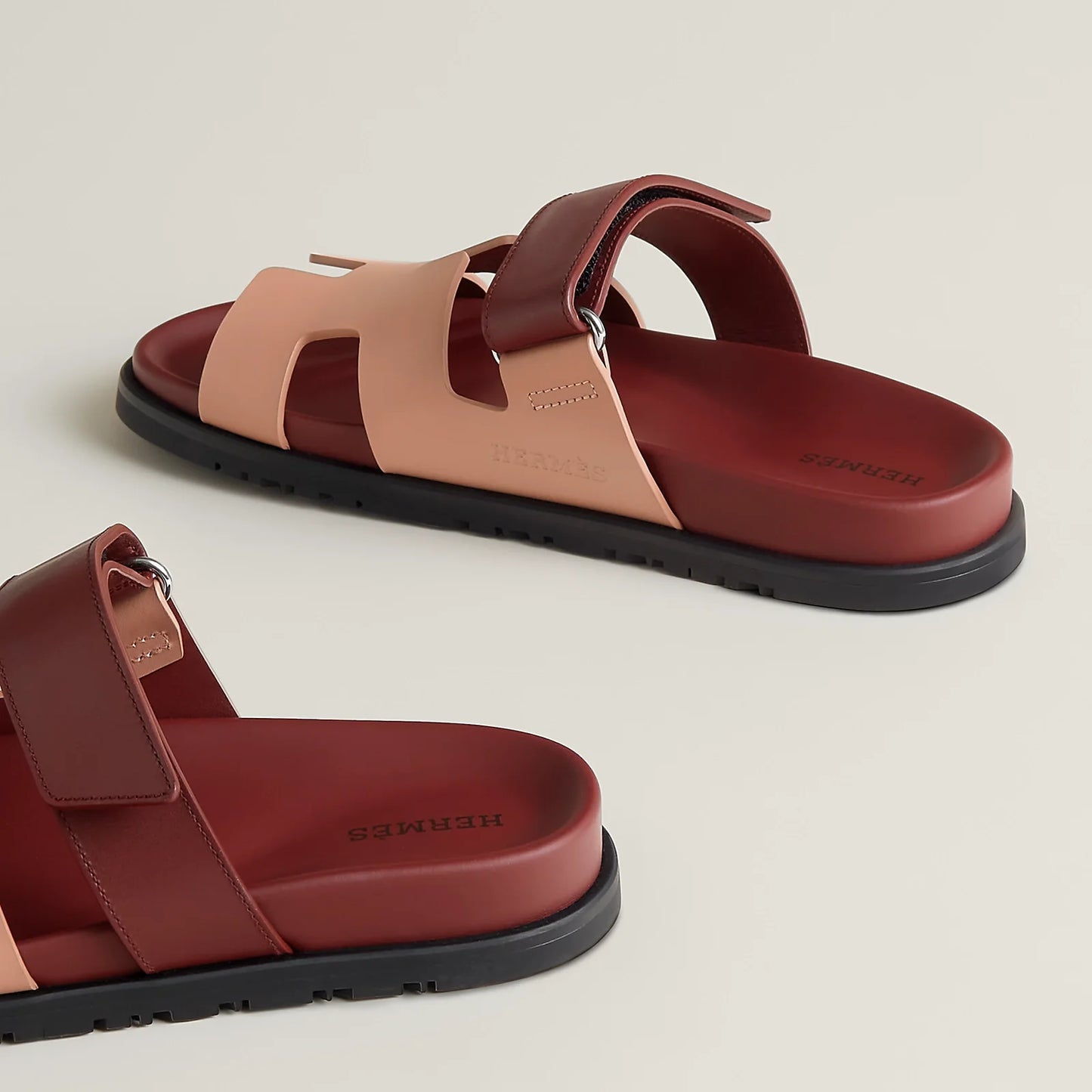 Sandales Chypre - Beige Perlino / Rouge - Vogue Maroc – Boutique digitale de mode de luxe