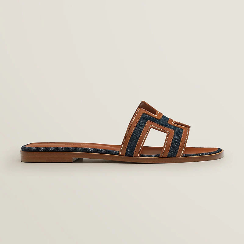 Sandales Oran - Bleu brut / Gold - Vogue Maroc – Boutique digitale de mode de luxe
