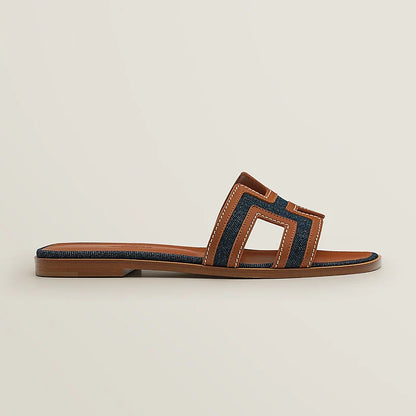 Sandales Oran - Bleu brut / Gold - Vogue Maroc – Boutique digitale de mode de luxe