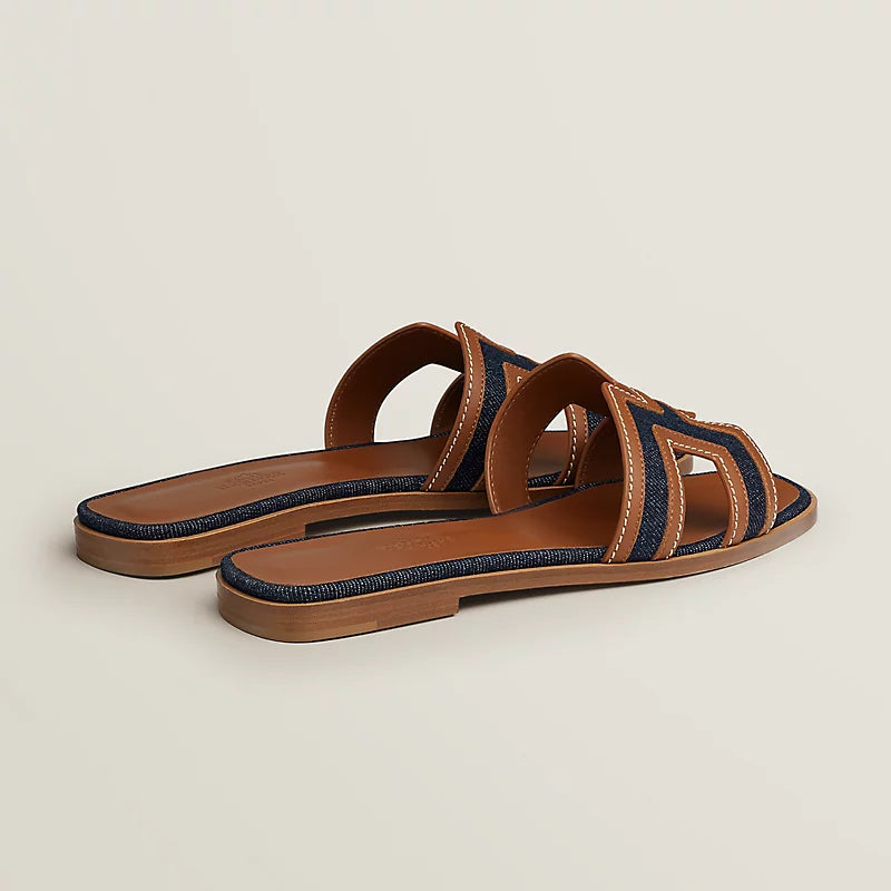Sandales Oran - Bleu brut / Gold - Vogue Maroc – Boutique digitale de mode de luxe