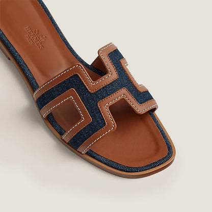 Sandales Oran - Bleu brut / Gold - Vogue Maroc – Boutique digitale de mode de luxe